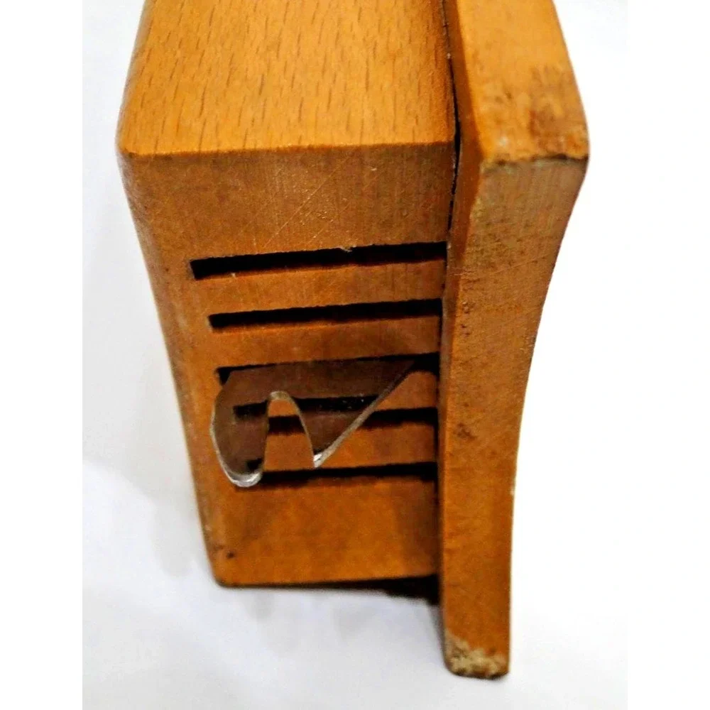 KNIFE‎ HOLDER YUGOSLAVIA VINTAGE OLD SPICE CONTAINER DESIGN WOOD WALL MOUNT